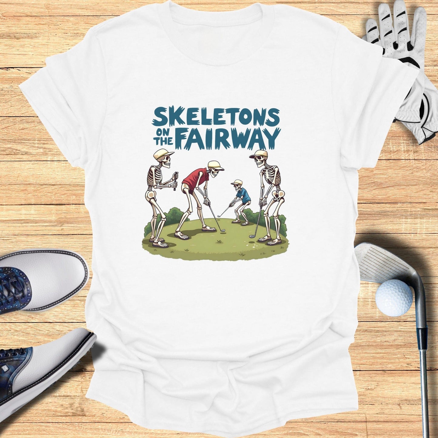 Skeletons on the Fairway T-Shirt - Funny Golf Tee by Swing Epic