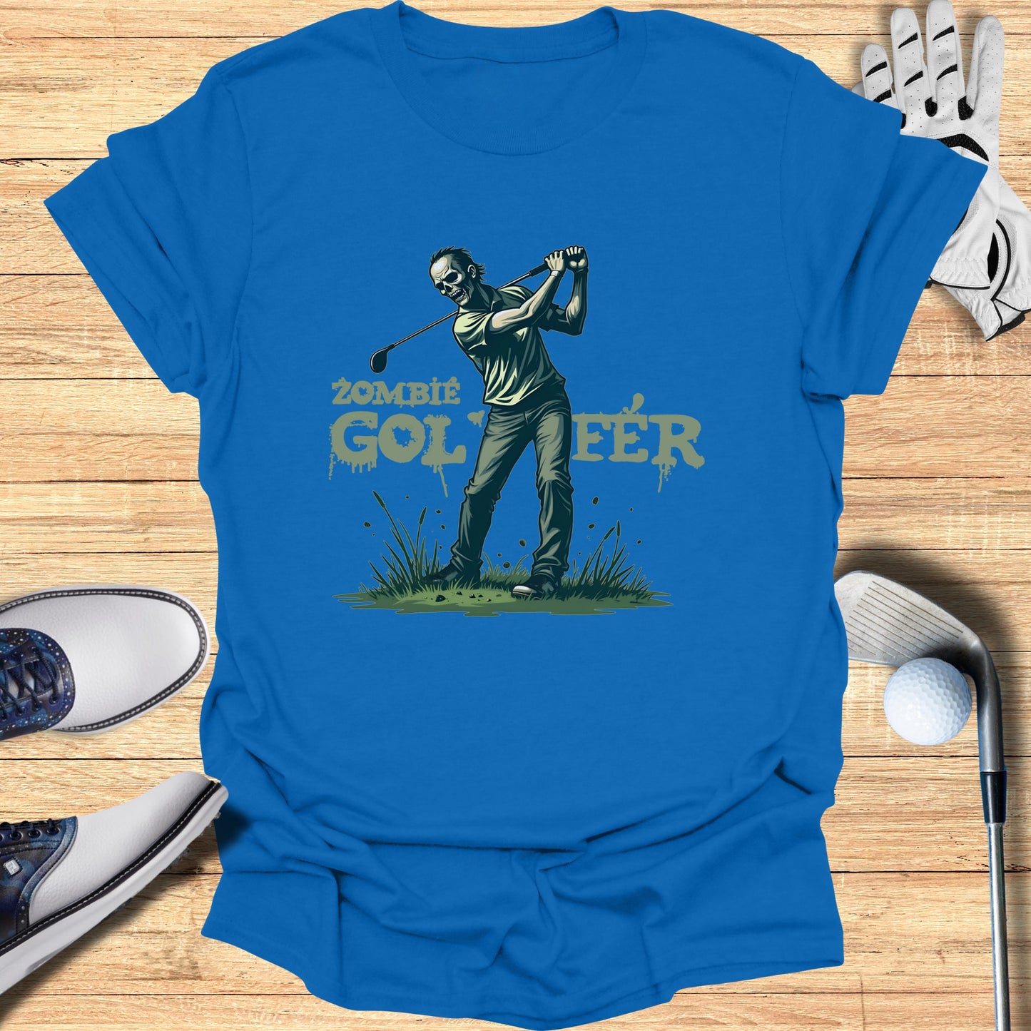 Zombie Golfer Graphic Tee for Sports Lovers Shirt product type