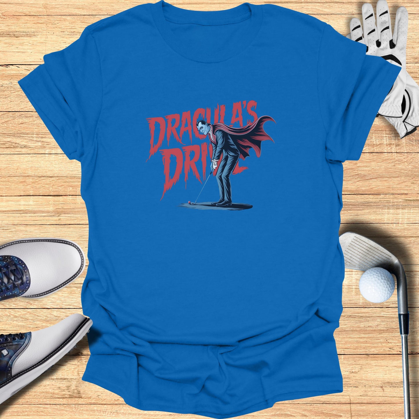 Dracula's Drive Golf Themed Graphic T-shirt product