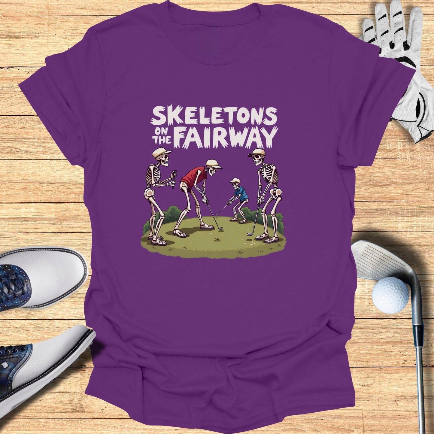Skeletons on the Fairway T-Shirt - Funny Golf Tee by Swing Epic