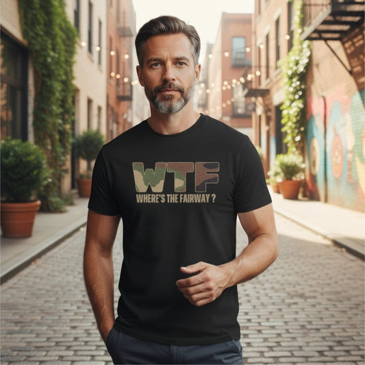 WTF: Where’s The Fairway? T-Shirt - Funny Golf Tee by Swing Epic