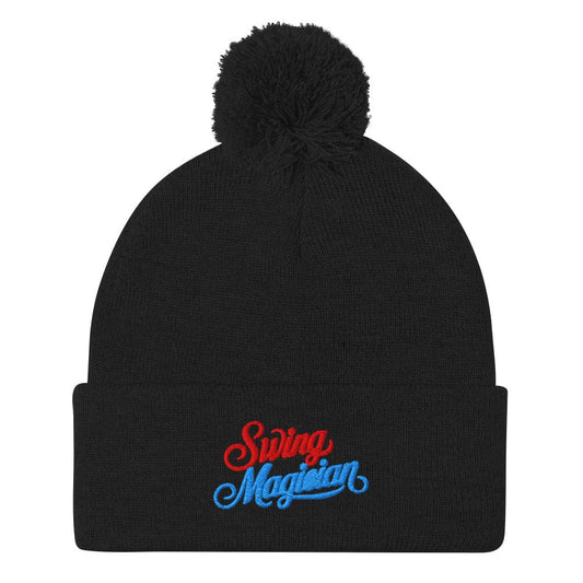 Swing Magician Embroidered Golf Pom-Pom Beanie - Funny Golf Tee by Swing Epic