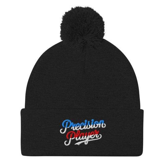 Precision Player Fun Embroidered Golf Pom-Pom Beanie - Funny Golf Tee by Swing Epic