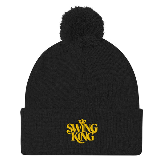 Swing King Ultimate Golf Champ Embroidered Golf Pom-Pom Beanie - Funny Golf Tee by Swing Epic