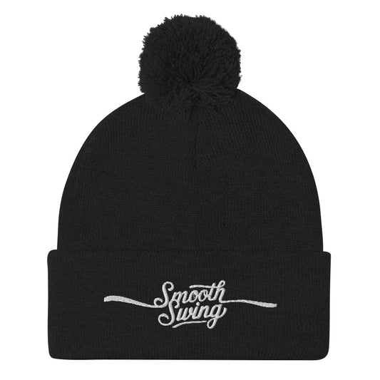 Smooth Swing Fun Embroidered Golf Pom-Pom Beanie - Funny Golf Tee by Swing Epic