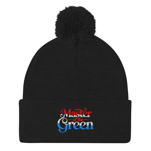 Master of the Green Fun Embroidered Golf Pom-Pom Beanie - Funny Golf Tee by Swing Epic