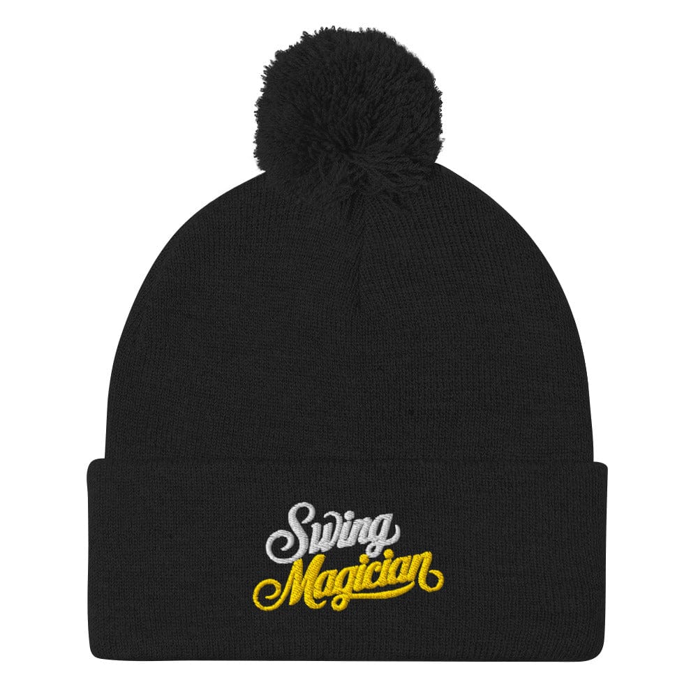 Swing Magician Embroidered Golf Pom-Pom Beanie - Funny Golf Tee by Swing Epic
