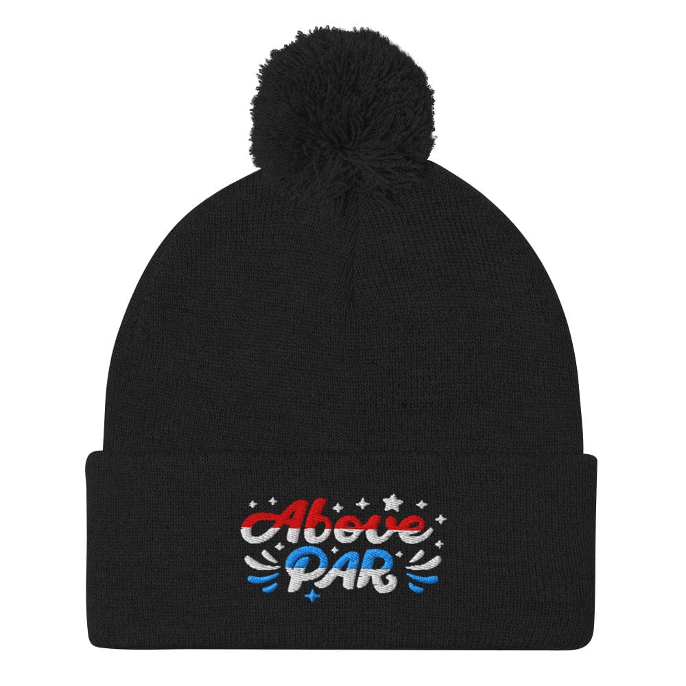 Above Par Embroidered Golf Pom-Pom Beanie - Funny Golf Tee by Swing Epic