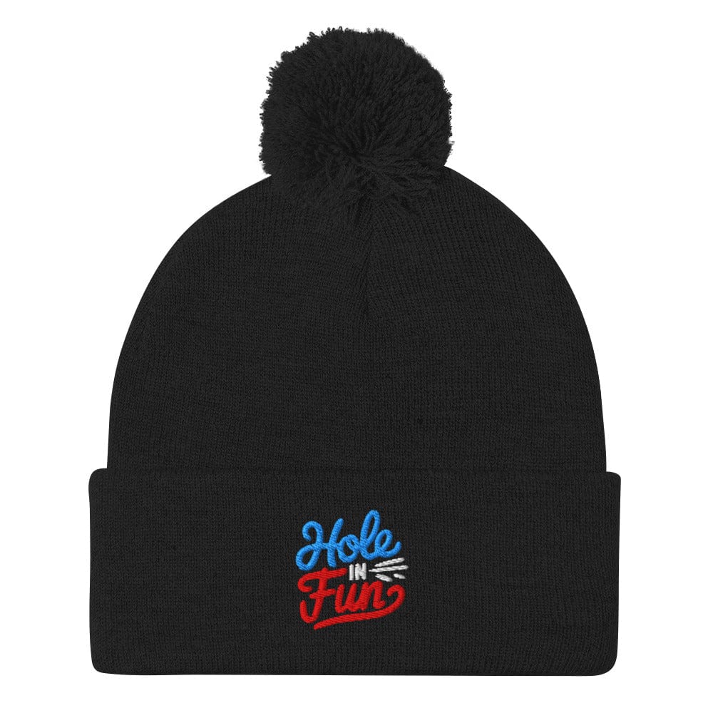 Hole in Fun Embroidered Golf Pom-Pom Beanie - Funny Golf Tee by Swing Epic
