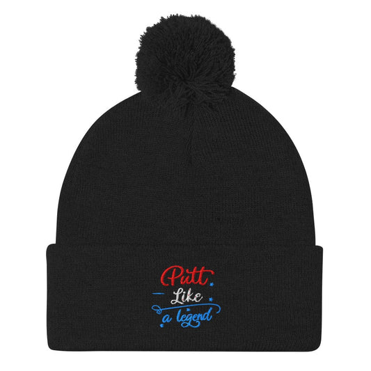 Putt Like A Legend Fun Embroidered Golf Pom-Pom Beanie - Funny Golf Tee by Swing Epic
