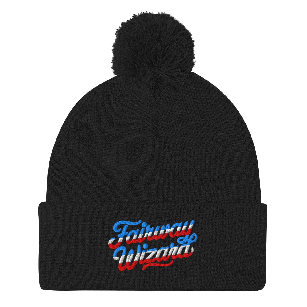 Fairway Wizard Embroidered Golf Pom-Pom Beanie - Funny Golf Tee by Swing Epic
