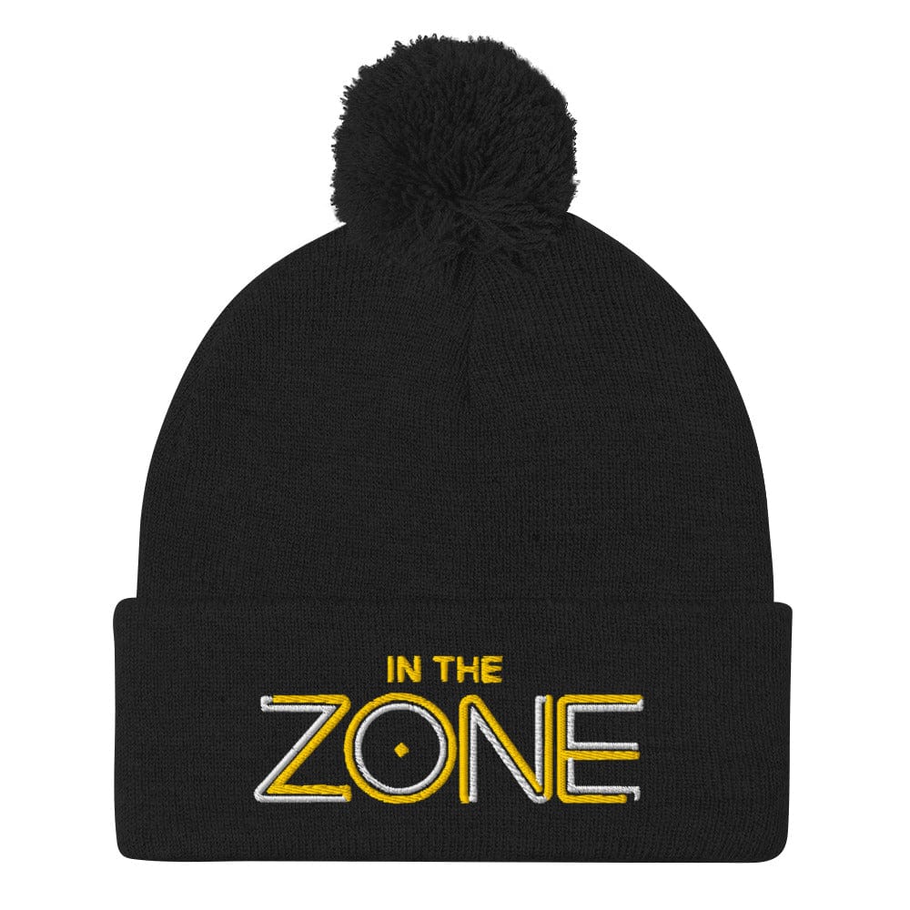 In the Zone Embroidered Golf Pom-Pom Beanie - Funny Golf Tee by Swing Epic