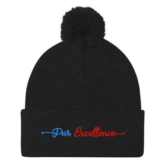 Par Excellence Embroidered Golf Pom-Pom Beanie - Funny Golf Tee by Swing Epic