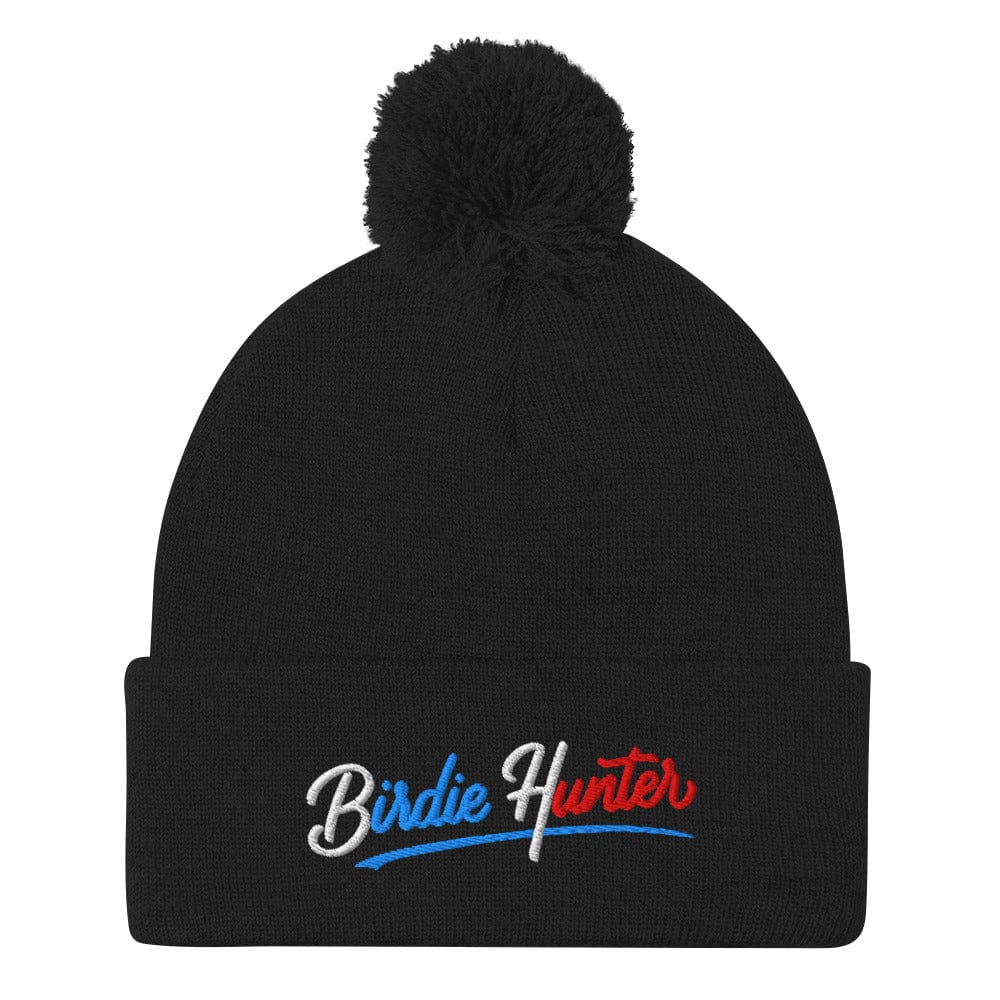 Birdie Hunter Embroidered Golf Pom-Pom Beanie - Funny Golf Tee by Swing Epic