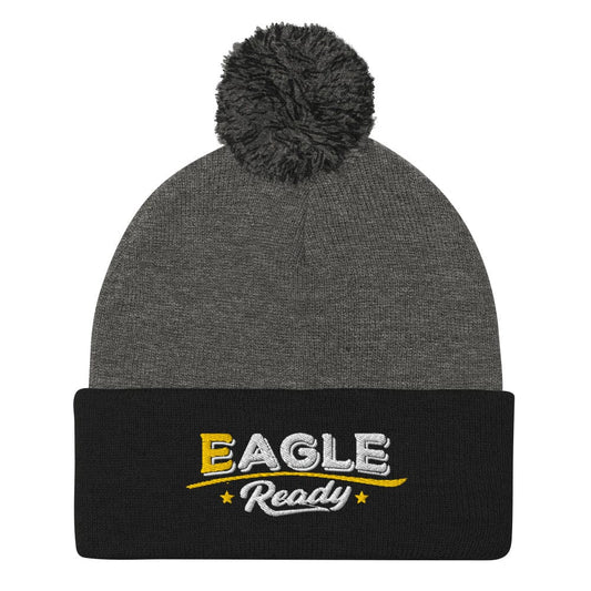 Eagle Ready Fun Embroidered Golf Pom-Pom Beanie - Funny Golf Tee by Swing Epic