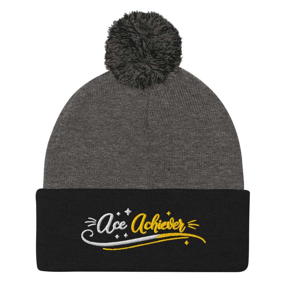 Ace Achiever Embroidered Golf Pom-Pom Beanie - Funny Golf Tee by Swing Epic