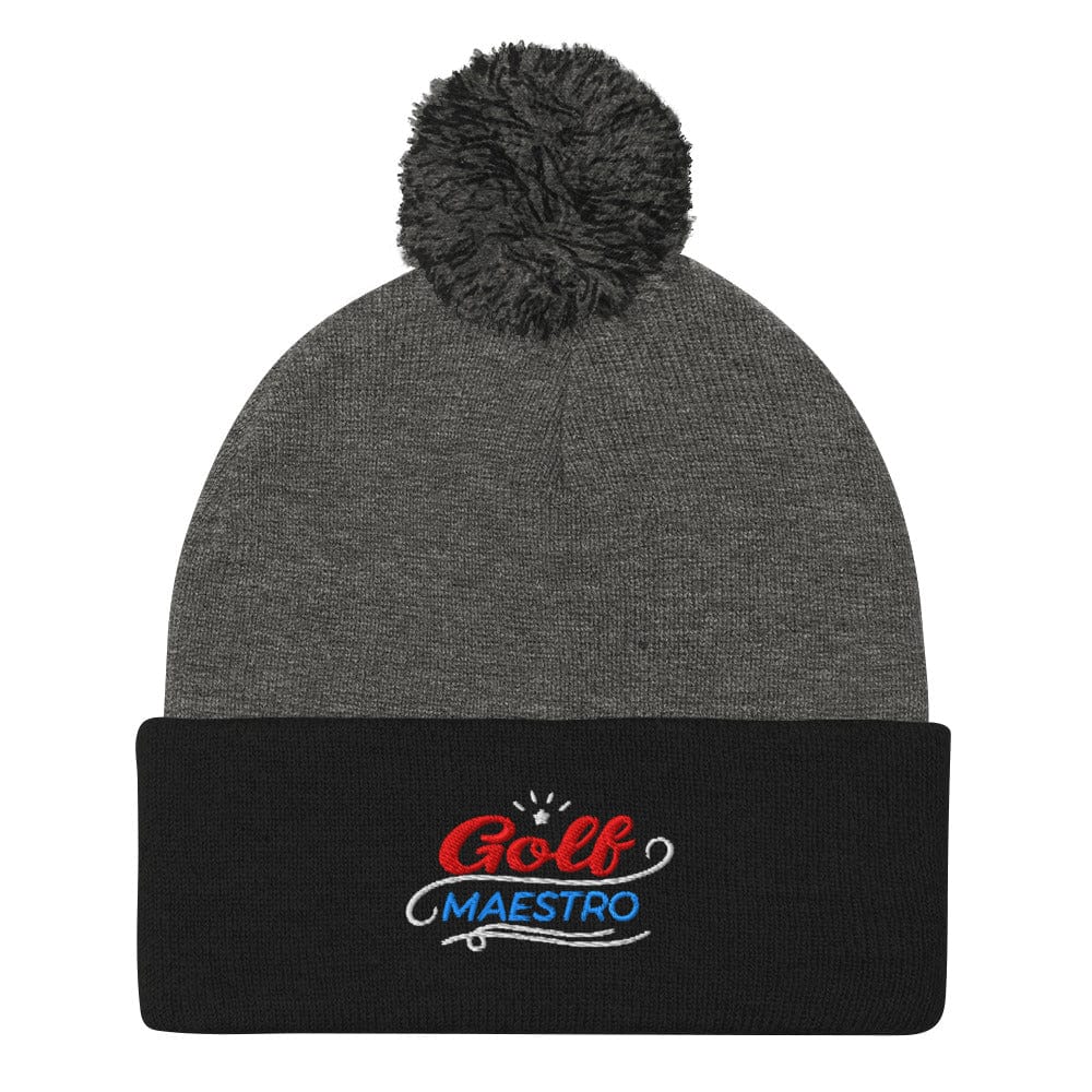 Golf Maestro Fun Embroidered Golf Pom-Pom Beanie - Funny Golf Tee by Swing Epic