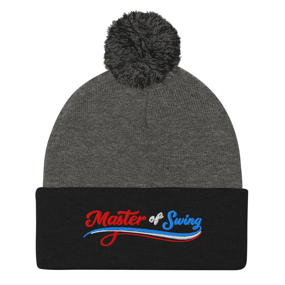 Master of Swing Embroidered Golf Pom-Pom Beanie - Funny Golf Tee by Swing Epic