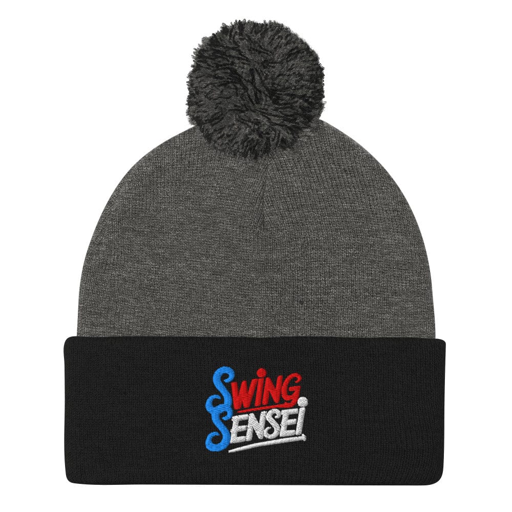 Swing Sensei Embroidered Golf Pom-Pom Beanie - Funny Golf Tee by Swing Epic