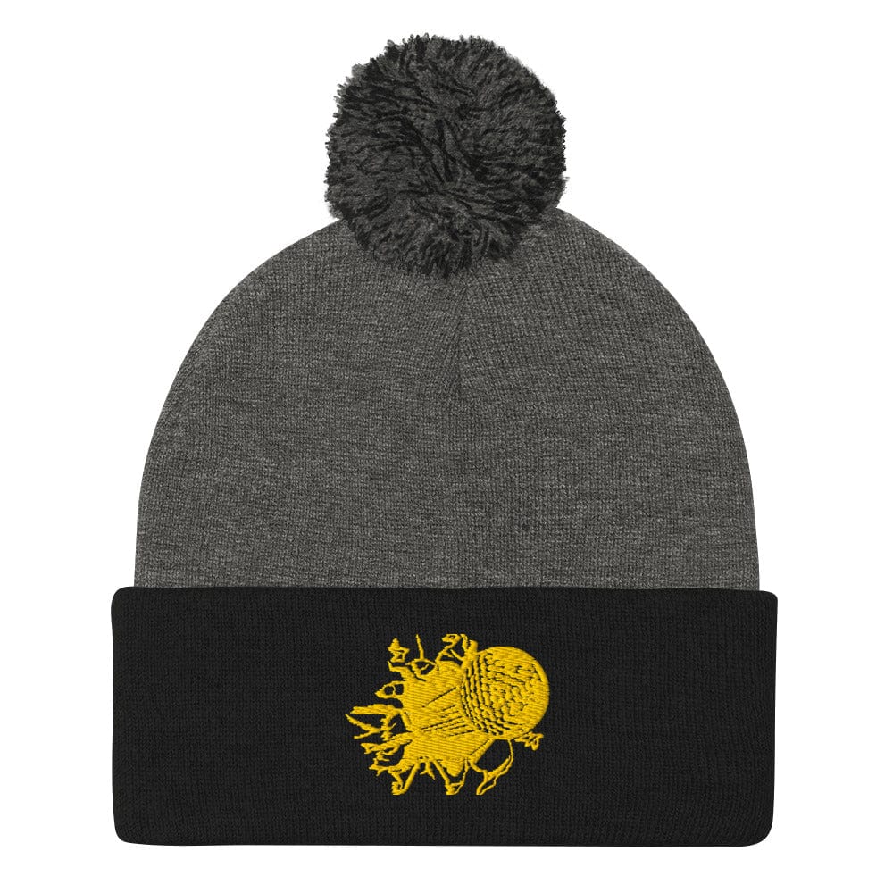 Golf Ball Breaking Barrier Funny Embroidered Golf Pom-Pom Beanie - Funny Golf Tee by Swing Epic