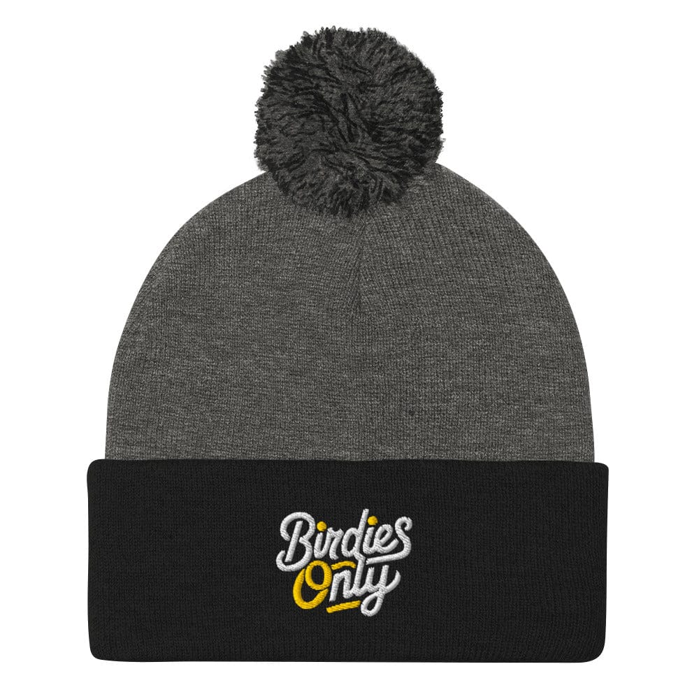 Birdies Only Fun Embroidered Golf Pom-Pom Beanie - Funny Golf Tee by Swing Epic