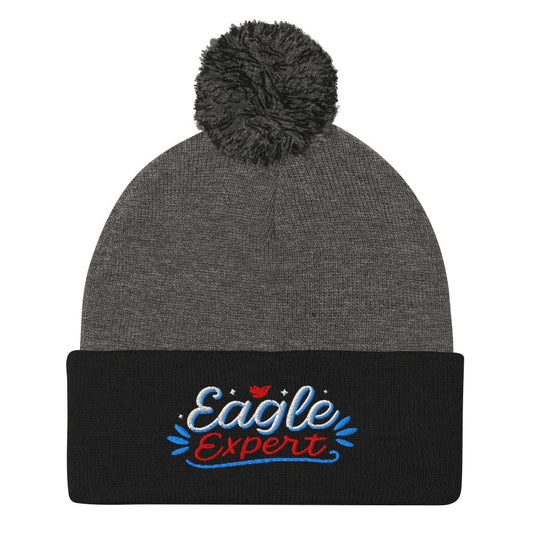 Eagle Expert Embroidered Golf Pom-Pom Beanie - Funny Golf Tee by Swing Epic