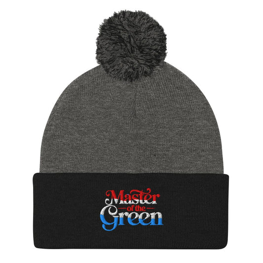 Master of the Green Fun Embroidered Golf Pom-Pom Beanie - Funny Golf Tee by Swing Epic