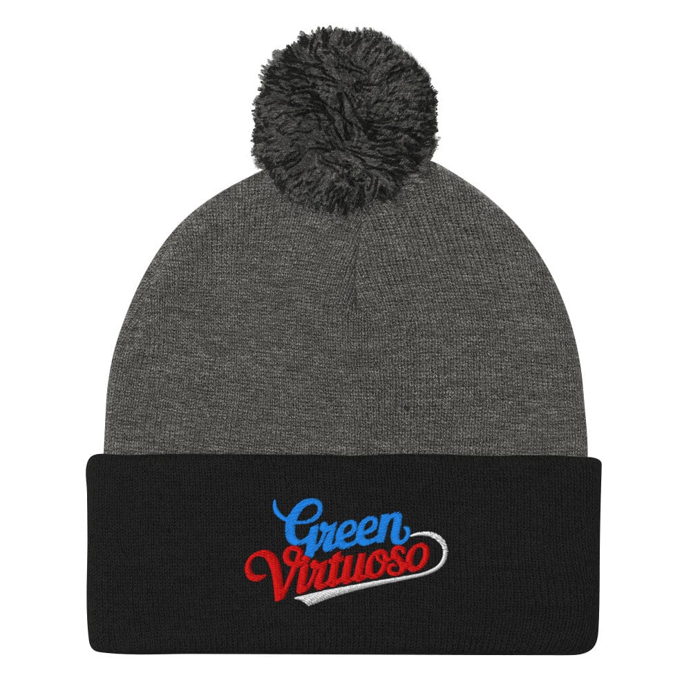 Green Virtuoso Embroidered Golf Pom-Pom Beanie - Funny Golf Tee by Swing Epic
