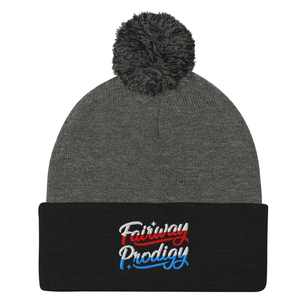 Fairway Prodigy Embroidered Golf Pom-Pom Beanie - Funny Golf Tee by Swing Epic
