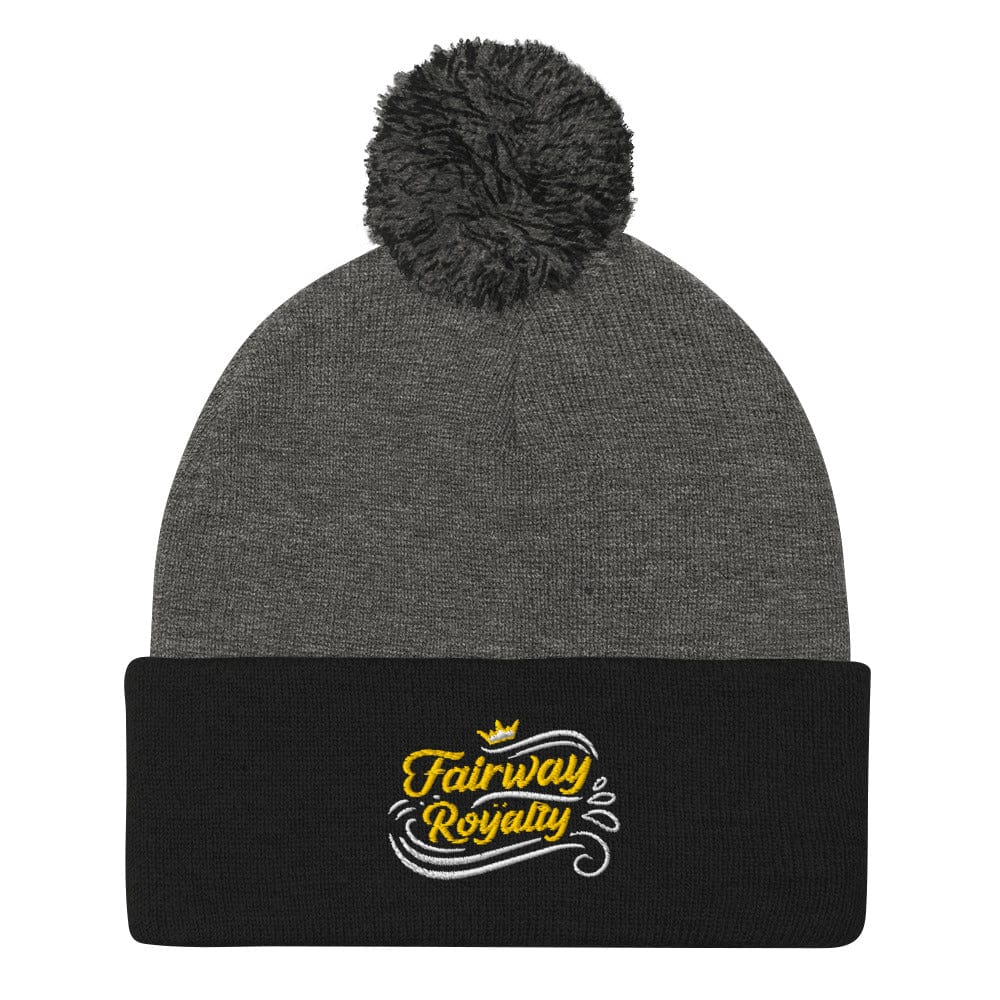 Fairway Royalty Embroidered Golf Pom-Pom Beanie - Funny Golf Tee by Swing Epic