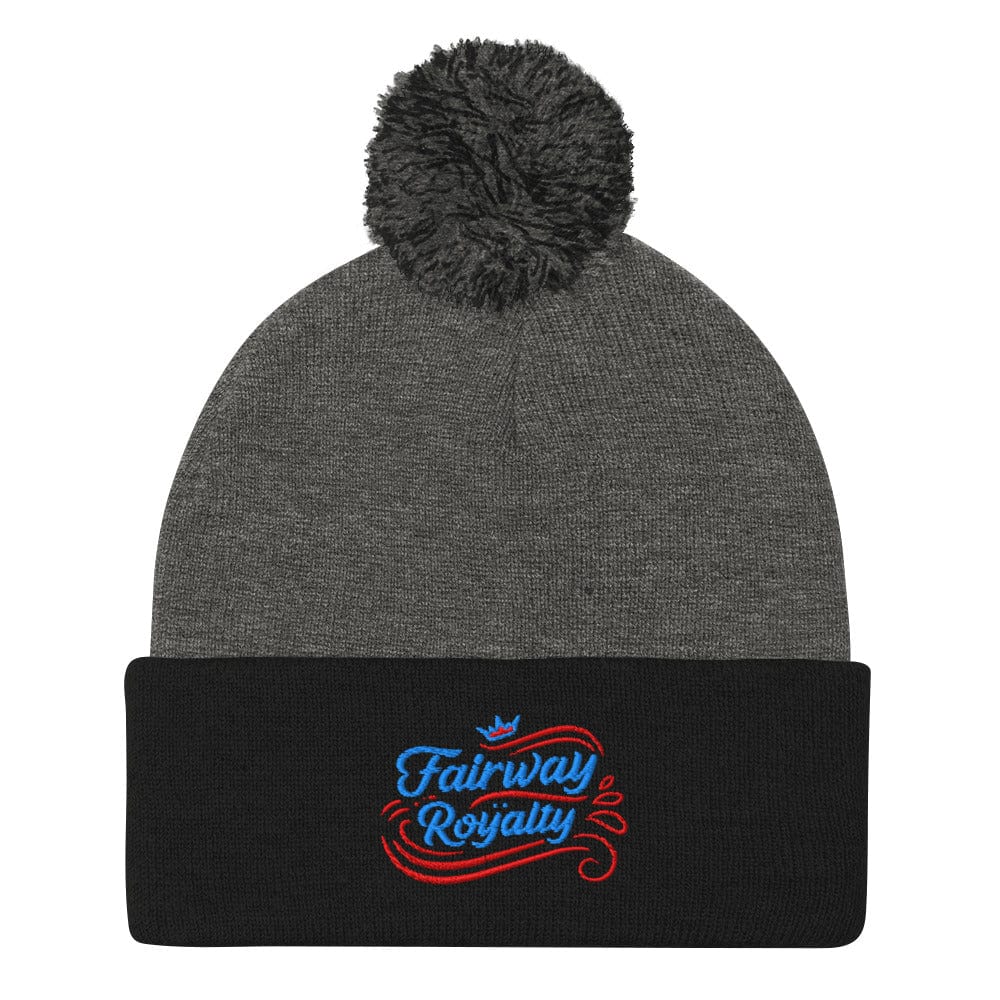 Fairway Royalty Embroidered Golf Pom-Pom Beanie - Funny Golf Tee by Swing Epic
