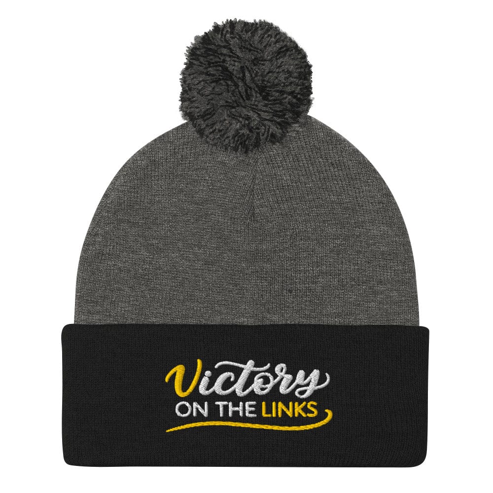 Victory on the Links Embroidered Golf Pom-Pom Beanie - Funny Golf Tee by Swing Epic