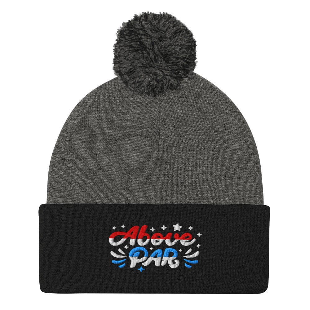 Above Par Embroidered Golf Pom-Pom Beanie - Funny Golf Tee by Swing Epic