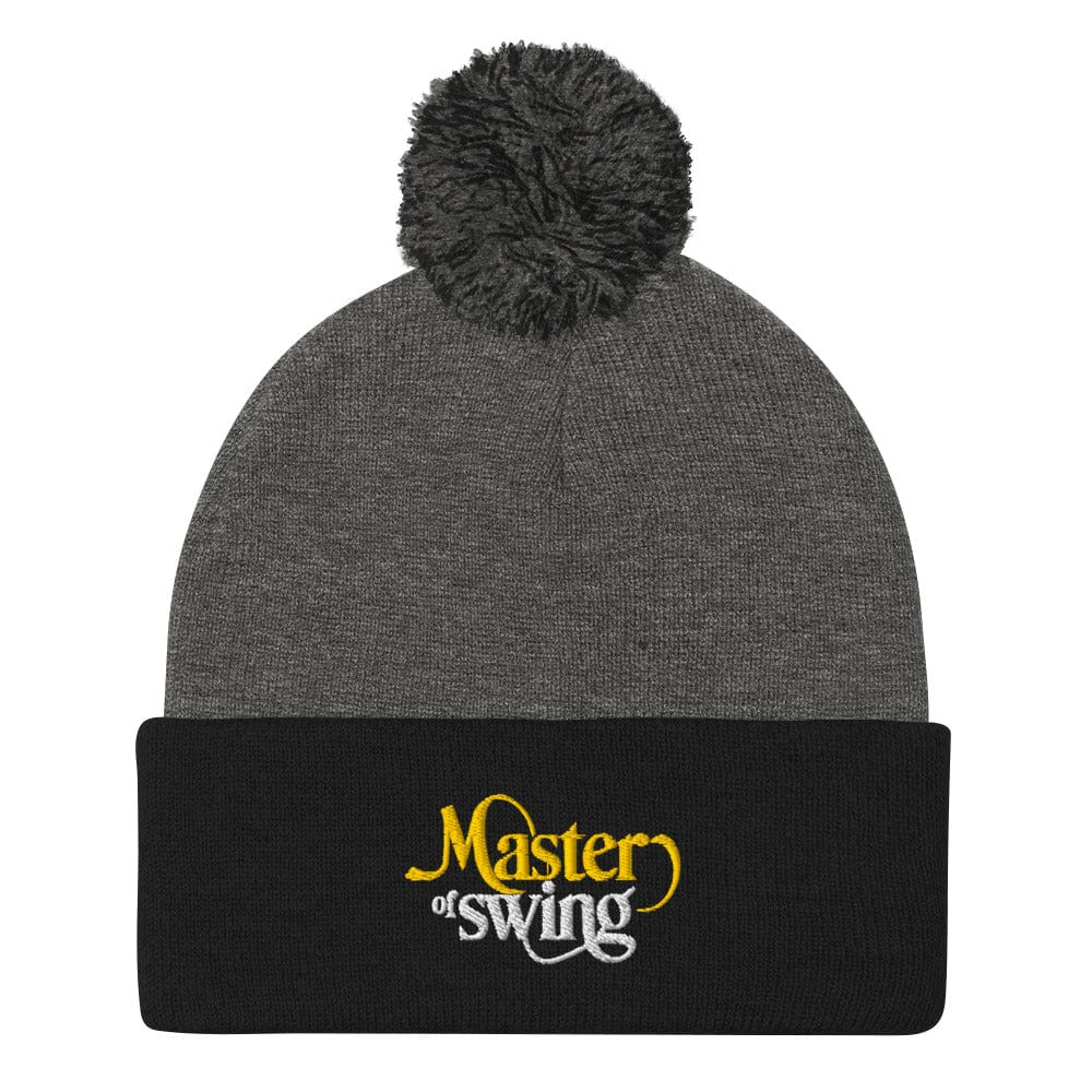 Master of Swing Fun Quirky Embroidered Golf Pom-Pom Beanie - Funny Golf Tee by Swing Epic