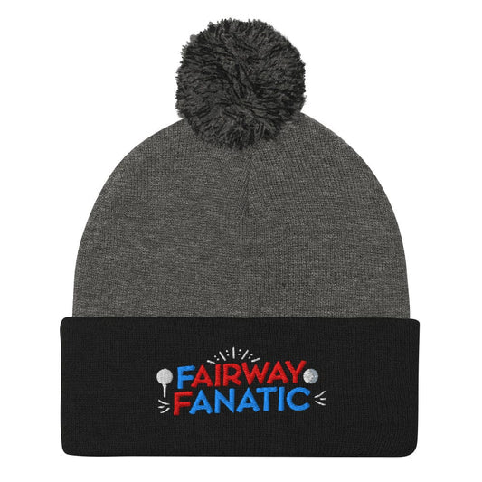 Fairway Fanatic Embroidered Golf Pom-Pom Beanie - Funny Golf Tee by Swing Epic