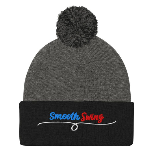 Smooth Swing Embroidered Golf Pom-Pom Beanie - Funny Golf Tee by Swing Epic