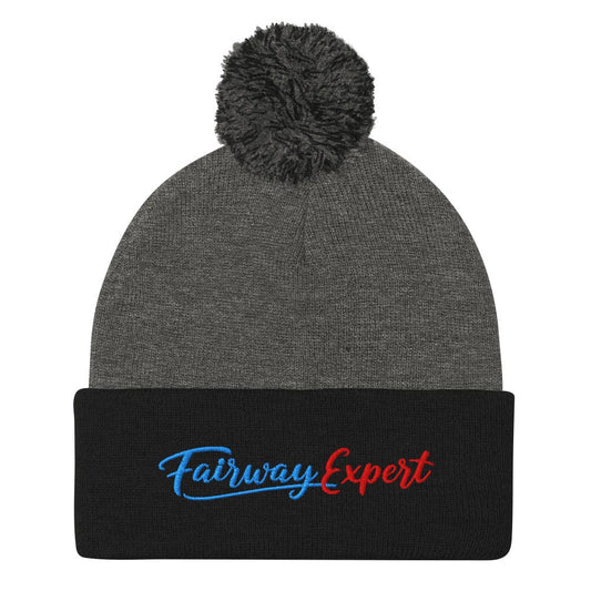 Fairway Expert Fun Embroidered Golf Pom-Pom Beanie - Funny Golf Tee by Swing Epic
