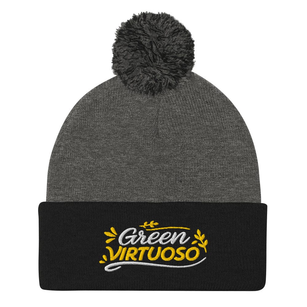 Green Virtuoso Spark Joy Embroidered Golf Pom-Pom Beanie - Funny Golf Tee by Swing Epic