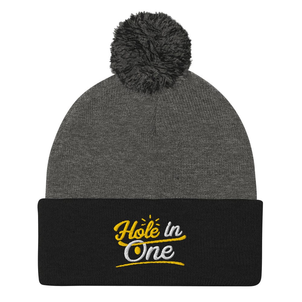 Hole in One Embroidered Golf Pom-Pom Beanie - Funny Golf Tee by Swing Epic