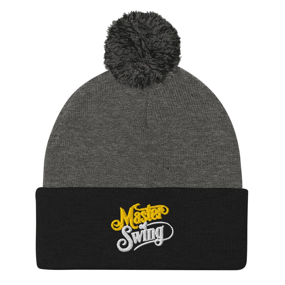 Master of Swing Fun Embroidered Golf Pom-Pom Beanie - Funny Golf Tee by Swing Epic