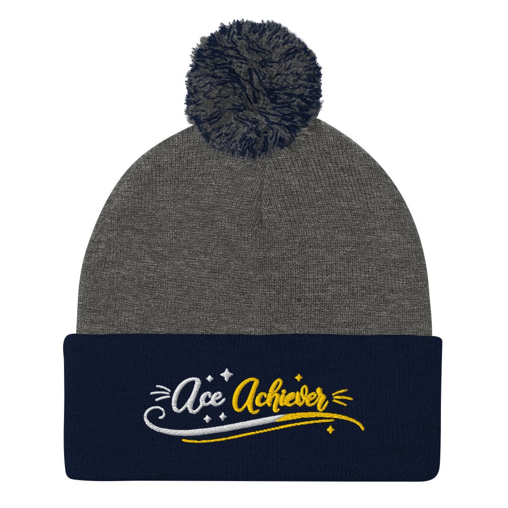 Ace Achiever Embroidered Golf Pom-Pom Beanie - Funny Golf Tee by Swing Epic