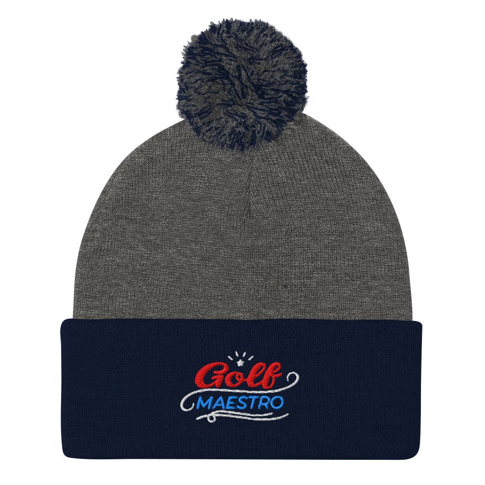 Golf Maestro Fun Embroidered Golf Pom-Pom Beanie - Funny Golf Tee by Swing Epic