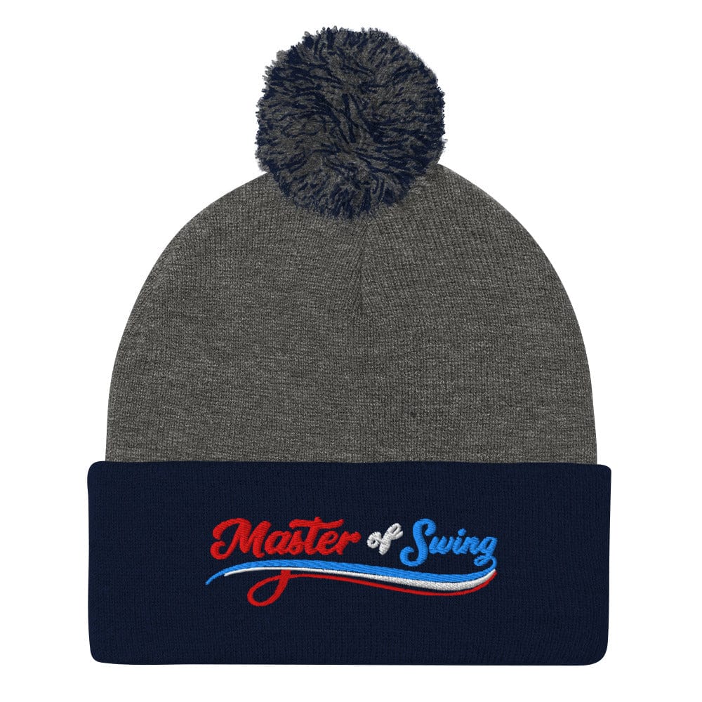 Master of Swing Embroidered Golf Pom-Pom Beanie - Funny Golf Tee by Swing Epic