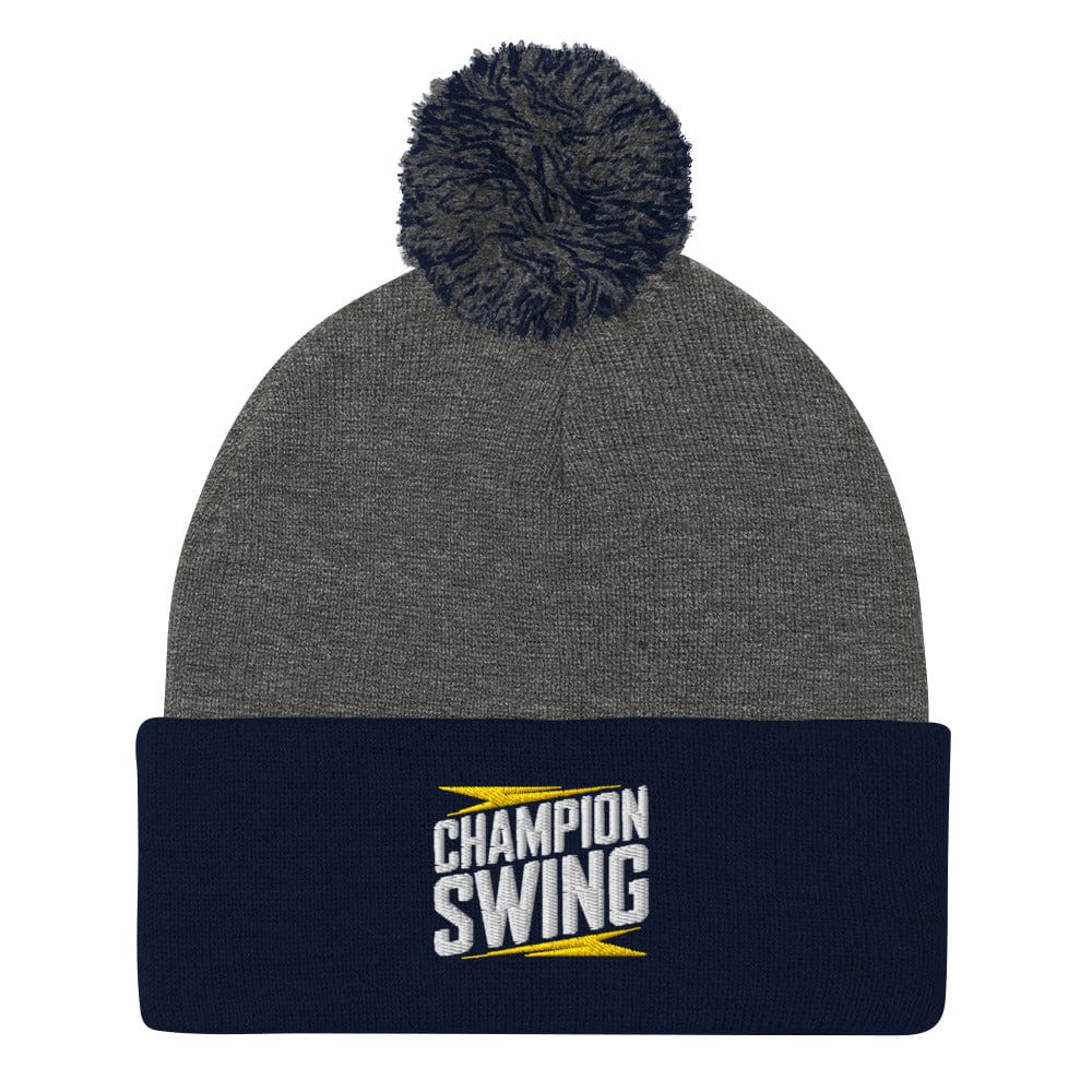 Champion Swing Embroidered Golf Pom-Pom Beanie - Funny Golf Tee by Swing Epic
