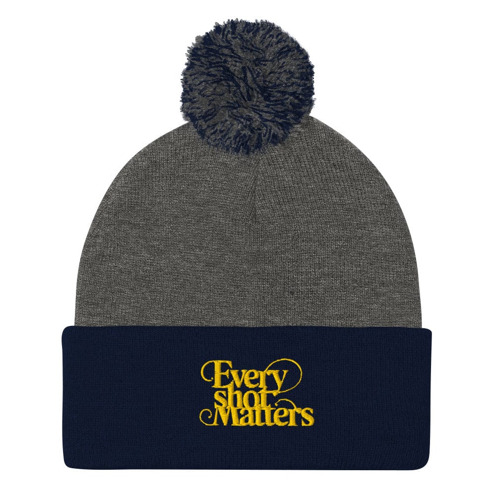 Every Shot Matters Embroidered Golf Pom-Pom Beanie - Funny Golf Tee by Swing Epic