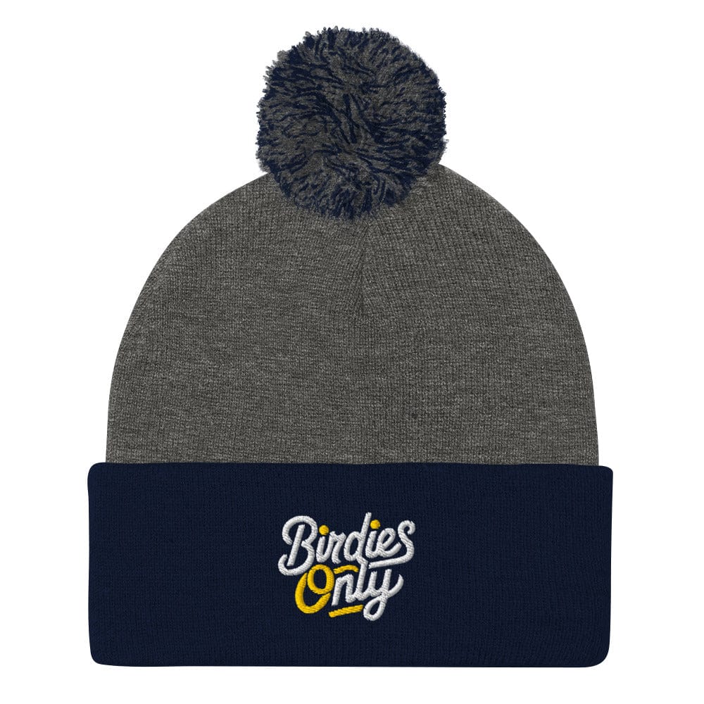 Birdies Only Fun Embroidered Golf Pom-Pom Beanie - Funny Golf Tee by Swing Epic