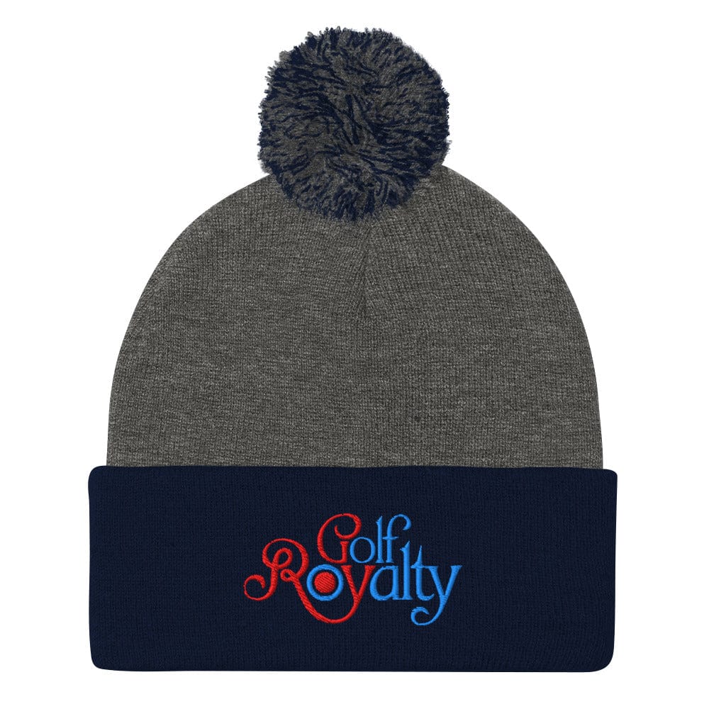 Golf Royalty Embroidered Golf Pom-Pom Beanie - Funny Golf Tee by Swing Epic
