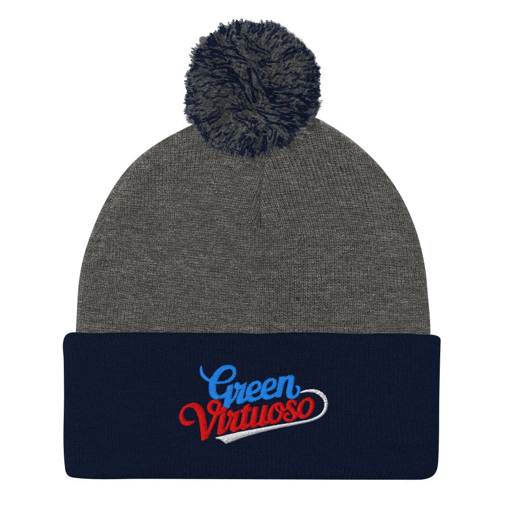 Green Virtuoso Embroidered Golf Pom-Pom Beanie - Funny Golf Tee by Swing Epic