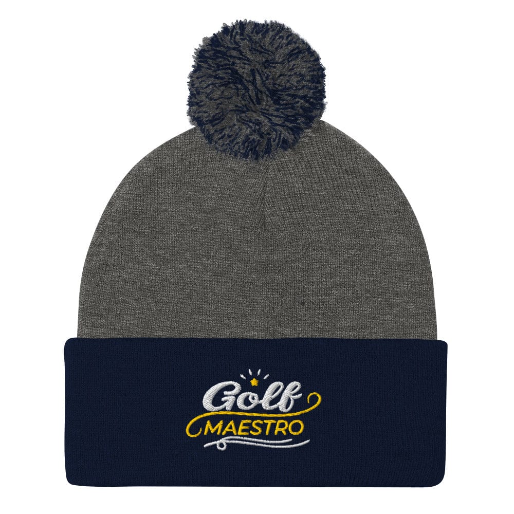 Golf Maestro Fun Embroidered Golf Pom-Pom Beanie - Funny Golf Tee by Swing Epic