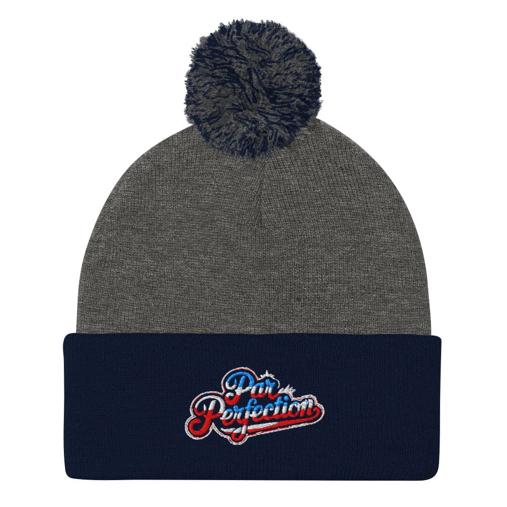 Par Perfection Embroidered Golf Pom-Pom Beanie - Funny Golf Tee by Swing Epic